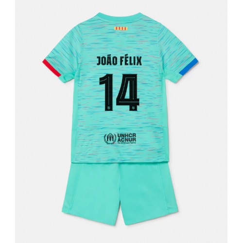 Maillot de foot Barcelona Joao Felix #14 Troisième enfant 2023-24 Manches Courte (+ pantalon court)